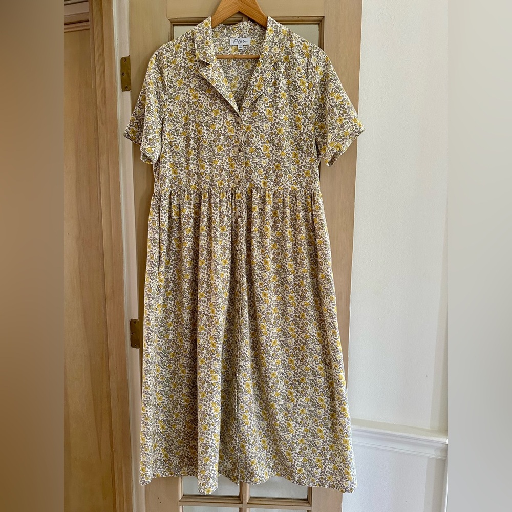 Polagram Floral Yellow Midi Dress